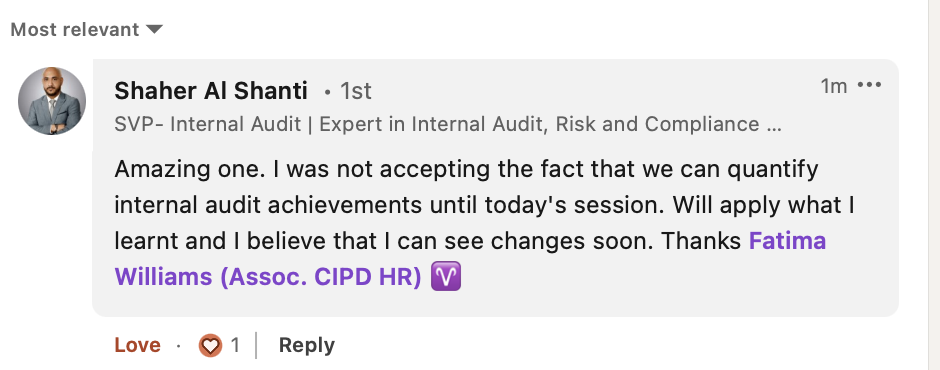 Student testimonial